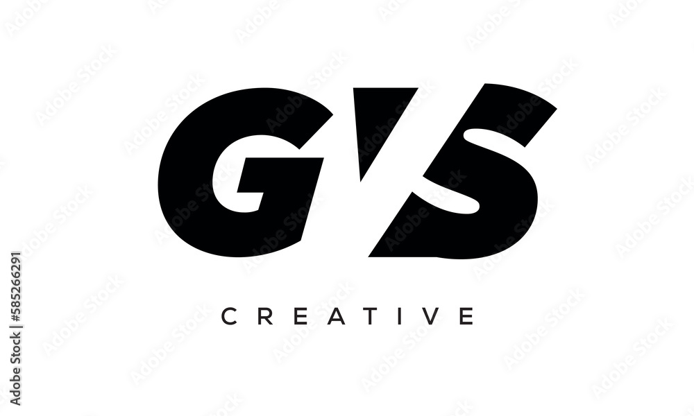GVS letters negative space logo design. creative typography monogram vector GVS letters negative space logo design. creative typography monogram vector