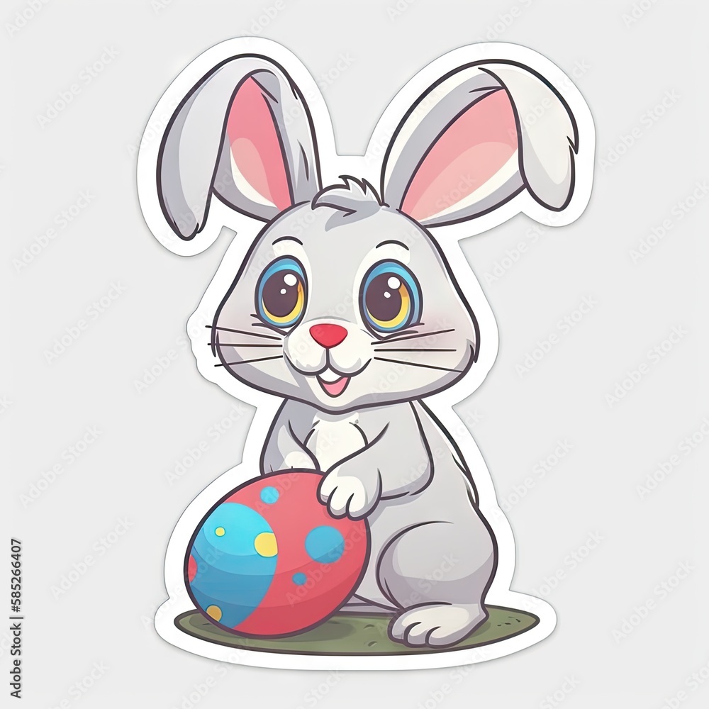 Fototapeta premium Easter Bunny - sticker, cut out