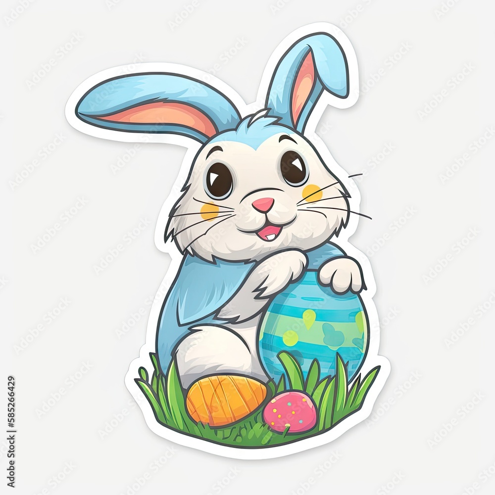 Easter Bunny - sticker, cut out