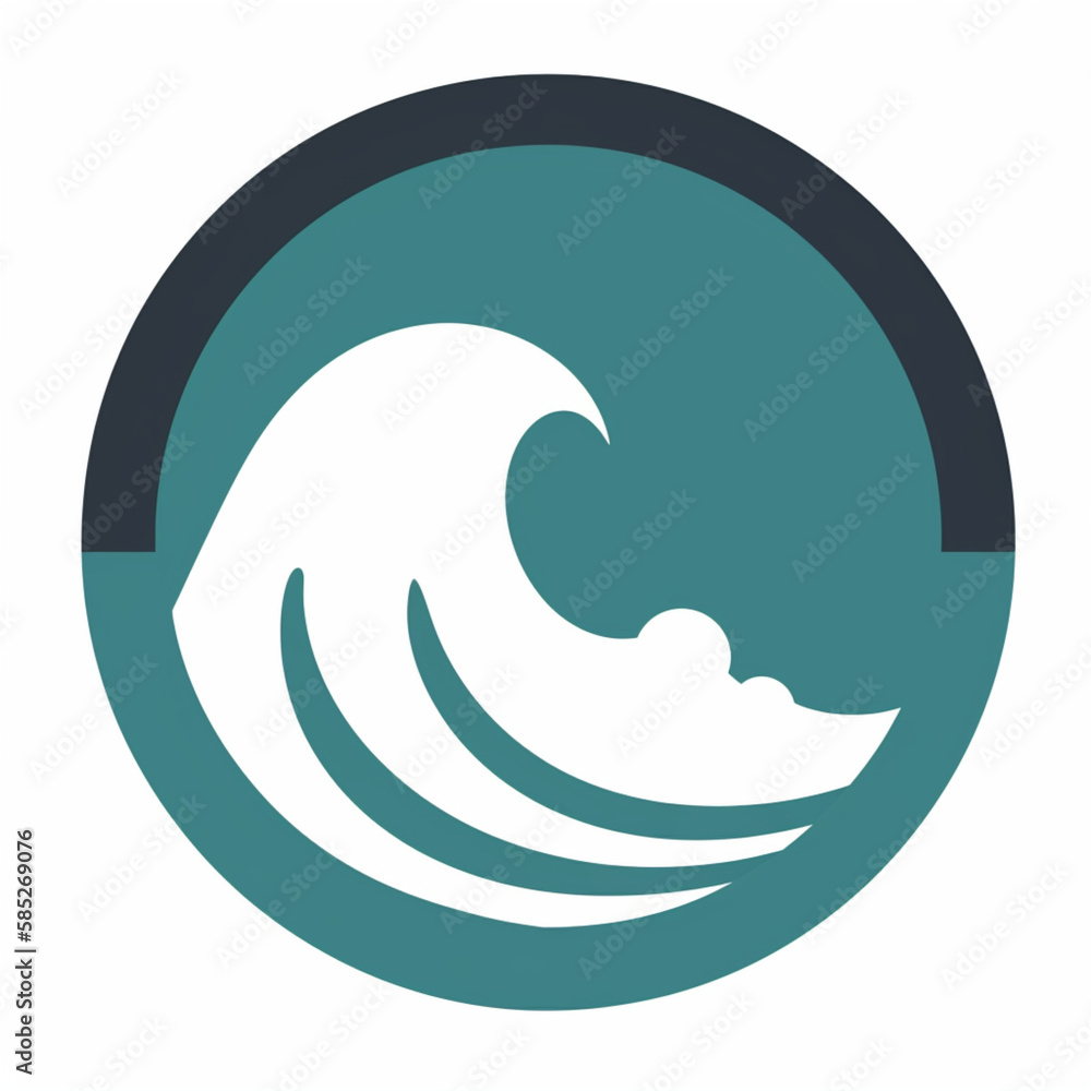 Logomarca sobre água, ondas, mar - criado por IA Logomarca sobre água, ondas, mar - criado por IA