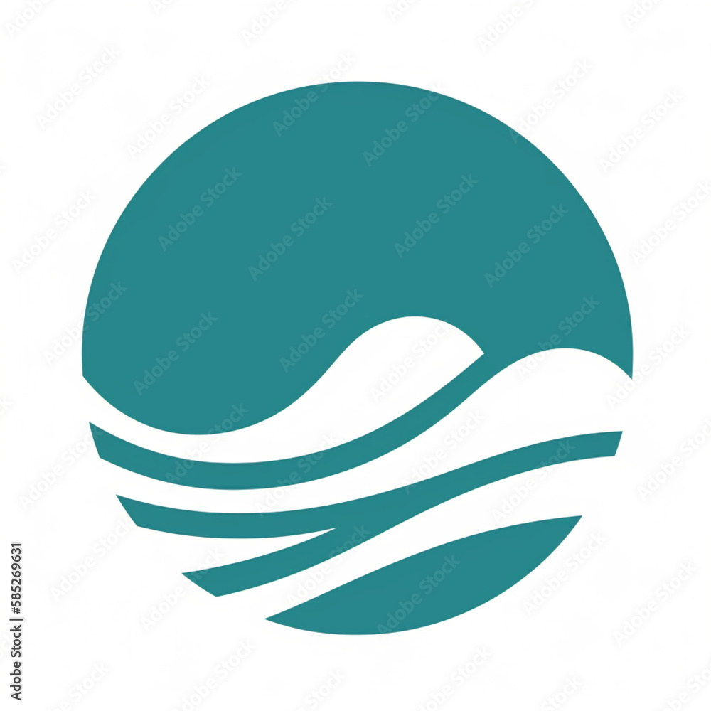 Logomarca sobre água, ondas, mar - criado por IA Logomarca sobre água, ondas, mar - criado por IA