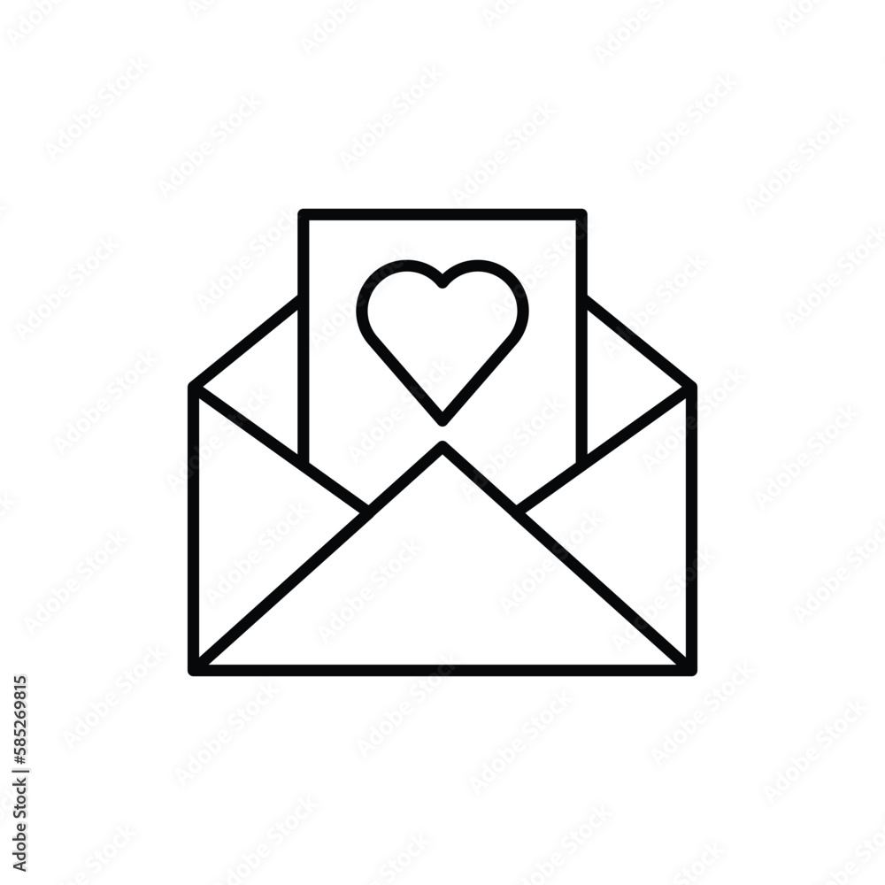 love letter icon. outline icon love letter icon. outline icon