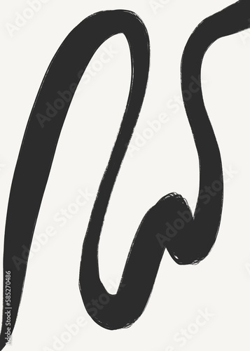 minimalist and organic art. black brushstroke. painting with a line. clear background. black color. art for home decor and backgrounds. image for artprint.