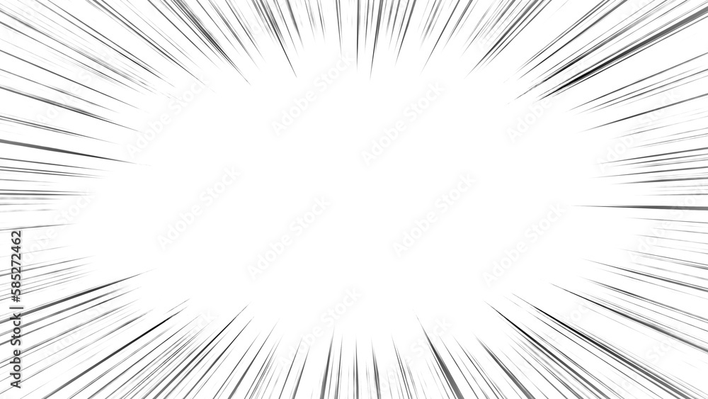 Anime Comic Speed Lines Anime motion Fast Speed line Zoom Black and White Stock Illustration