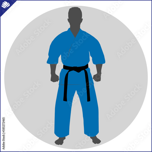 Martial art colored simbol design. Karate emblem.