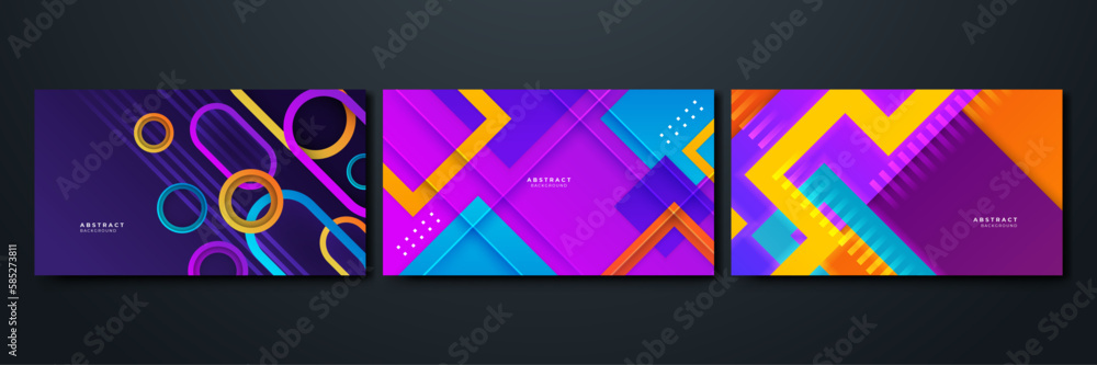 Abstract trendy gradient flowing geometric pattern background texture for poster cover design. Minimal color gradient banner template. Modern vector wave shape for social media template