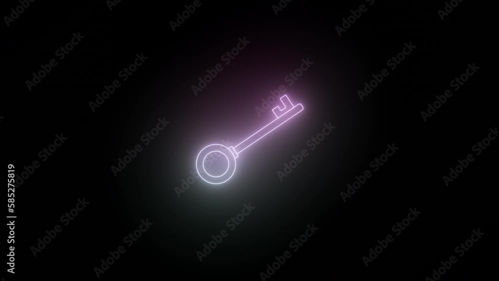 Seamless Loop Succes key Unlock lock Flicker Neon Light Button Sign Symbol Seamless Loop Succes key Unlock lock Flicker Neon Light Button Sign Symbol