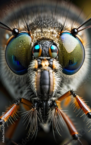 Close-up eyes of a bee/insect  - Created with Generative AI Technology  © Faris