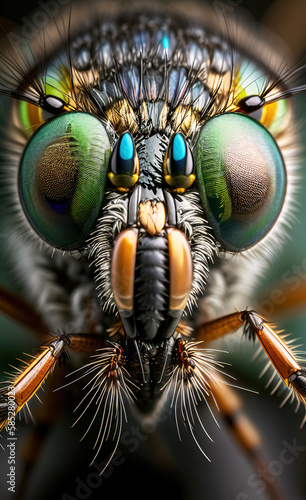 Close-up eyes of a bee/insect  - Created with Generative AI Technology  © Faris