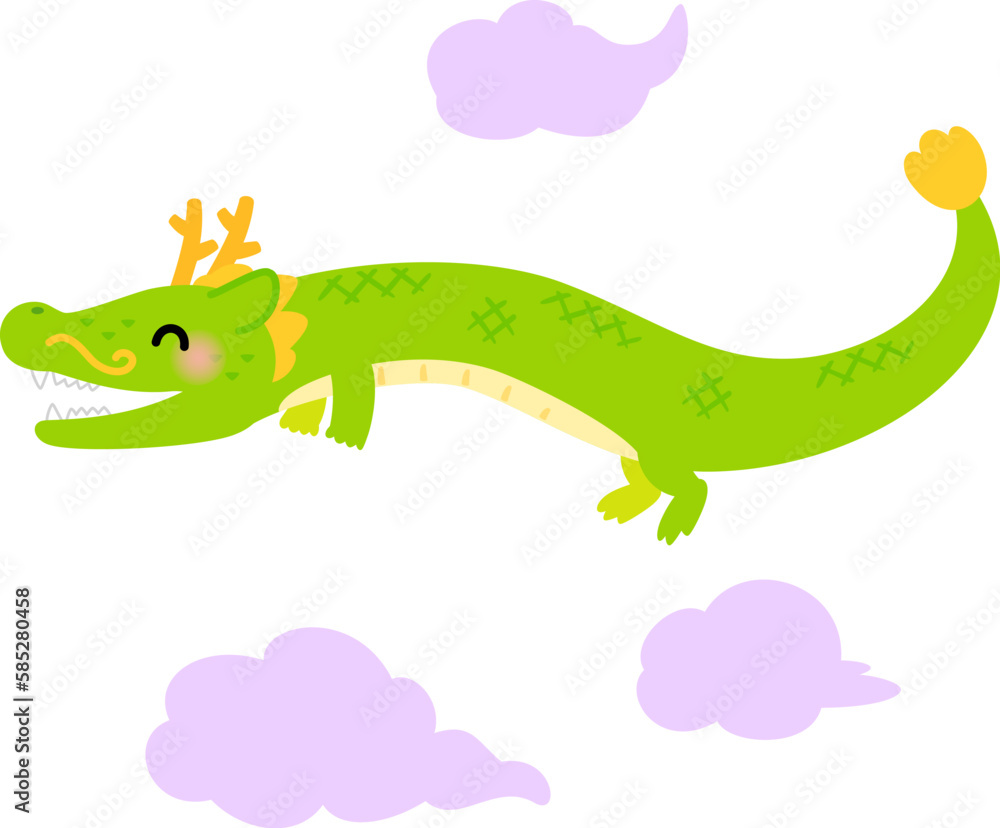 Obraz premium 空を飛ぶ竜、辰