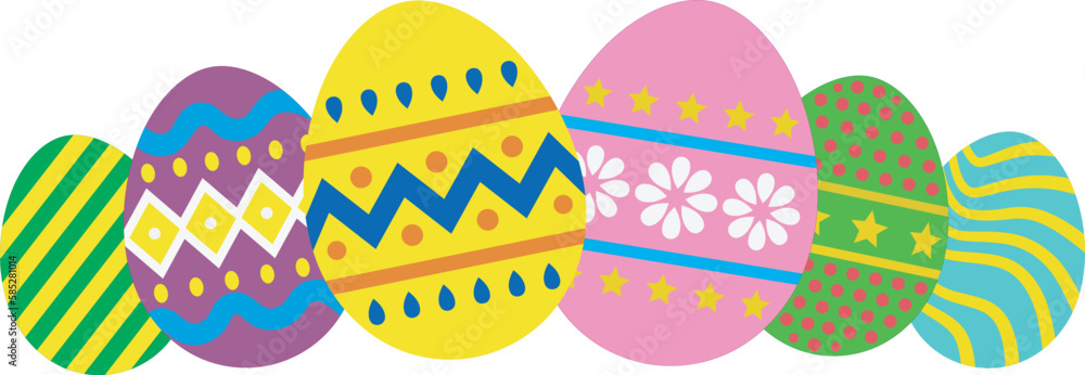 Set of easter eggs flat design on white background EPS 10 File