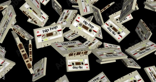 Hiphop Cassette Tape falling slow motion