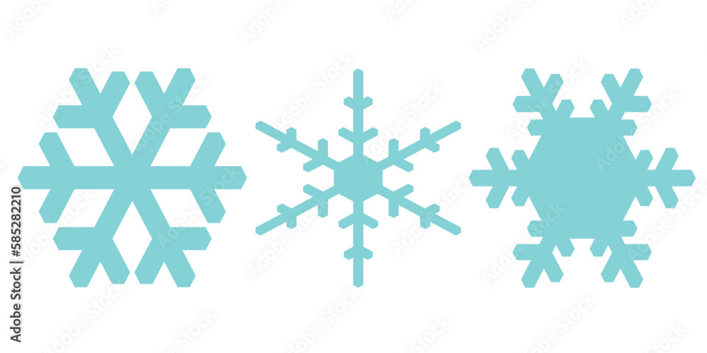 Blue snowflake icons collection isolated on white background. Vector illustration. Blue snowflake icons collection isolated on white background. Vector illustration.