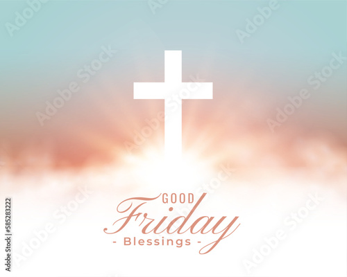 beautiful good friday event background with shiny and smoke effect