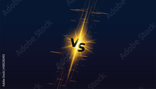 duel contest versus vs screen banner with shiny light effect
