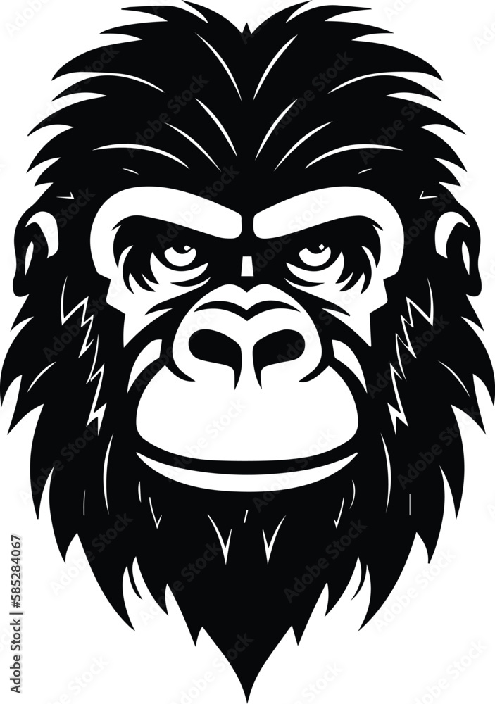 Ape Logo Monochrome Design Style
