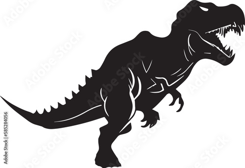 Running T-rex Logo Monochrome Design Style 