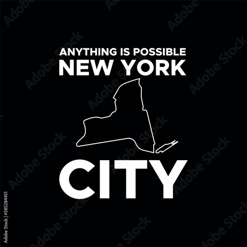 New York City Typography and Minimal T shirt design