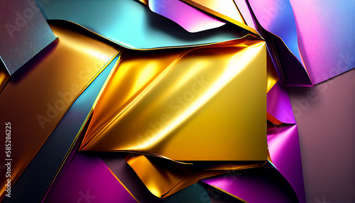 カラフルなゴールド背景　Generative AI