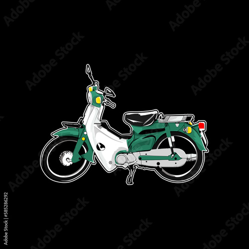 vector illustration of a classic motorcycle c70