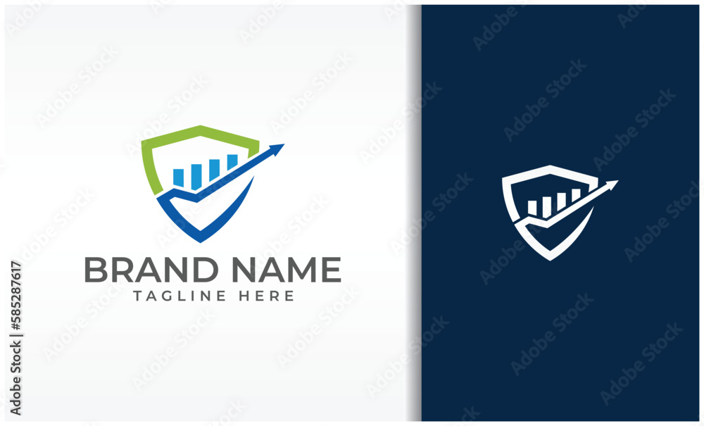 Business finance shield logo vector image