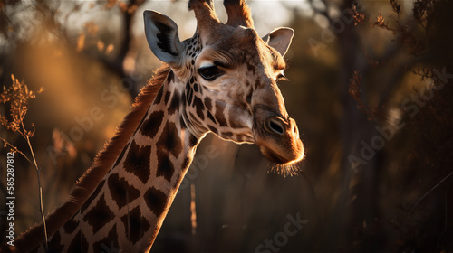                            Giraffe staring   Generative AI