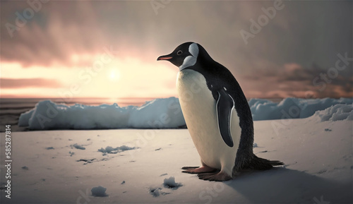                               Penguins standing in Antarctica Generative AI