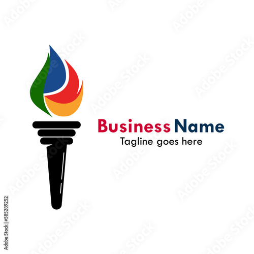 Leadership design logo template illustration. there are torch and flame 