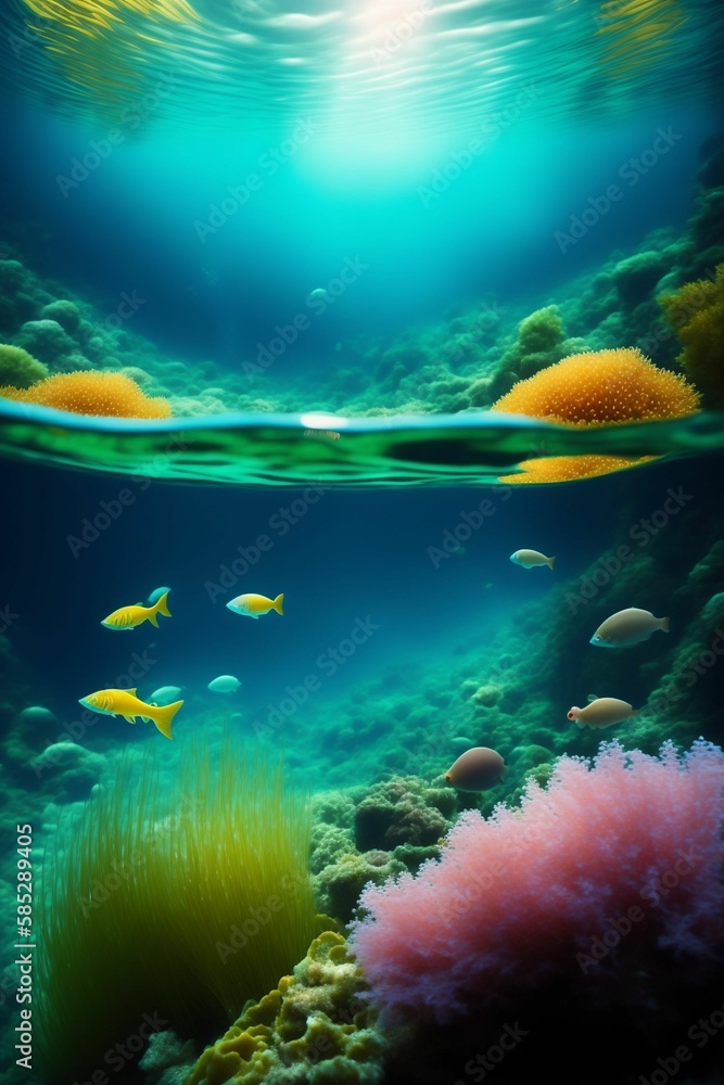 Fototapeta premium Unterwasserwelt, Fische, Wasser, Pflanzen