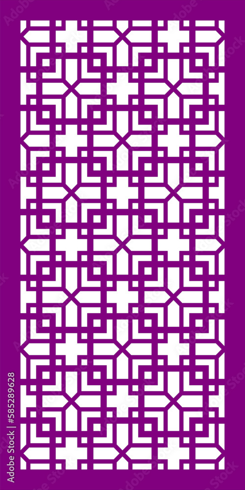 Fototapeta premium Simple Vector Pattern for Laser Cutting, Decoration, and Ornament. Metal design, wood carving, vector.