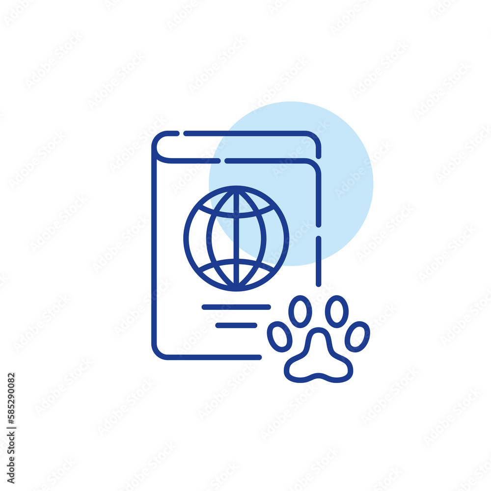 Pet passport for travels. Pixel perfect, editable stroke icon Pet passport for travels. Pixel perfect, editable stroke icon