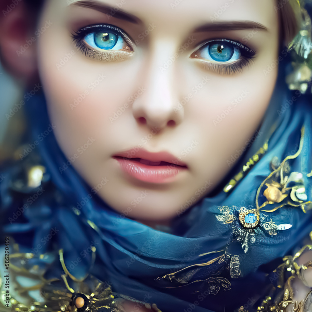 fantasy girl with blue eyes