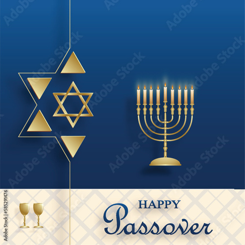 Happy Passover card, the Pessah Jewish holiday 