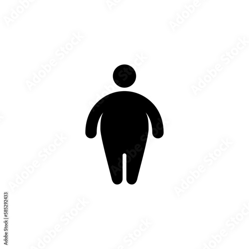 simple fat man icon design vector, obesity symbol