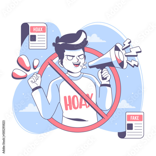 stop hoax and fake news illustration background