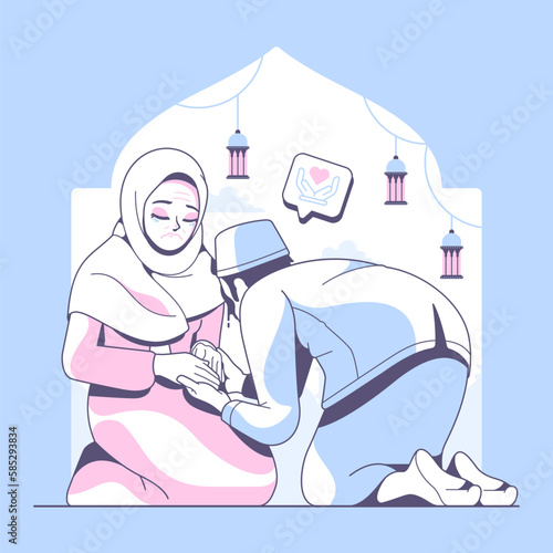 eid mubarak tradition illustration background