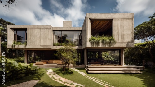 Modern Concrete House Generative AI © Rodolfo