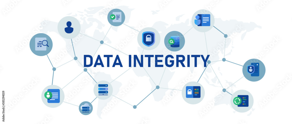 Data integrity database information consistency vector illustration Data integrity database information consistency vector illustration