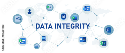 Data integrity database information consistency vector illustration