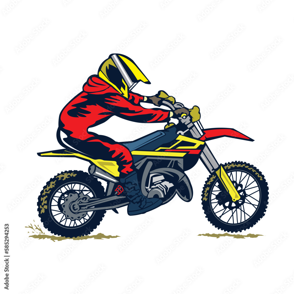 Motocross Enduro vector illustration, perfect for t shirt design and championship event logo design Motocross Enduro vector illustration, perfect for t shirt design and championship event logo design