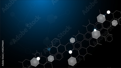 Science background with molecules hexagon design vector illustration