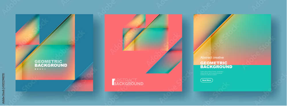 Set of abstract backgrounds - overlapping triangles with fluid gradients design. Collection of covers, templates, flyers, placards, brochures, banners Set of abstract backgrounds - overlapping triangles with fluid gradients design. Collection of covers, templates, flyers, placards, brochures, banners