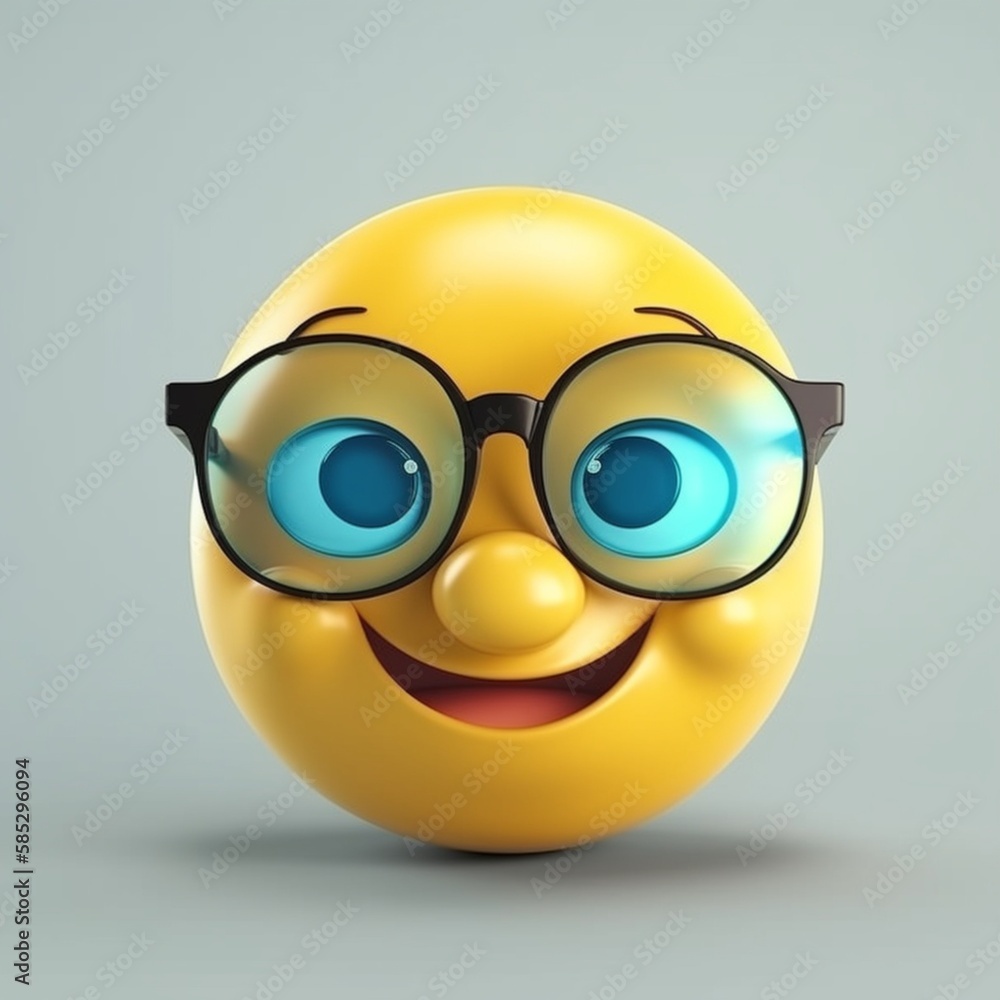 メガネをかけた笑顔の絵文字GenerativeAI