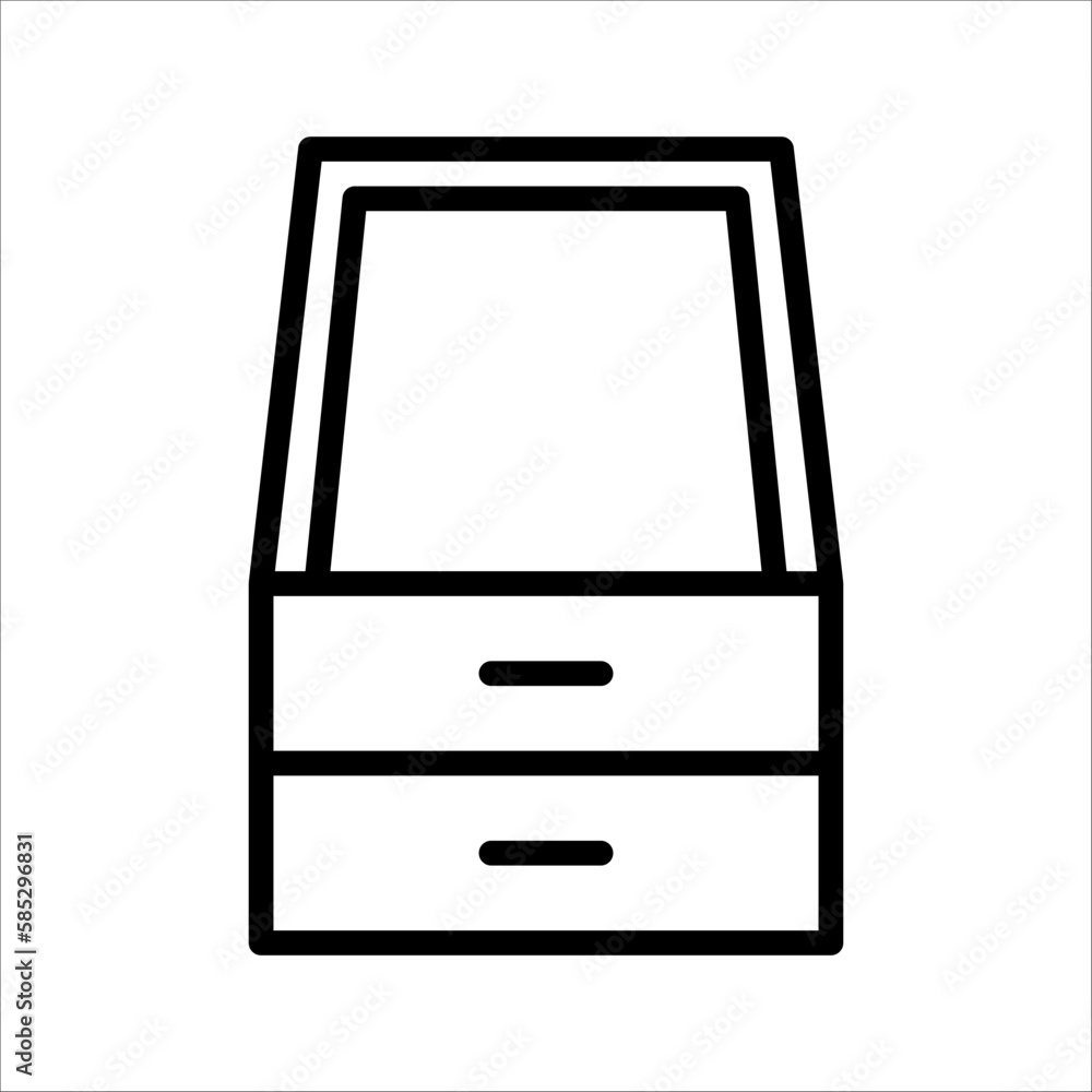 cabinet drawer line icon. Drawer isolated simple icon, on white background, eps 10. cabinet drawer line icon. Drawer isolated simple icon, on white background, eps 10.