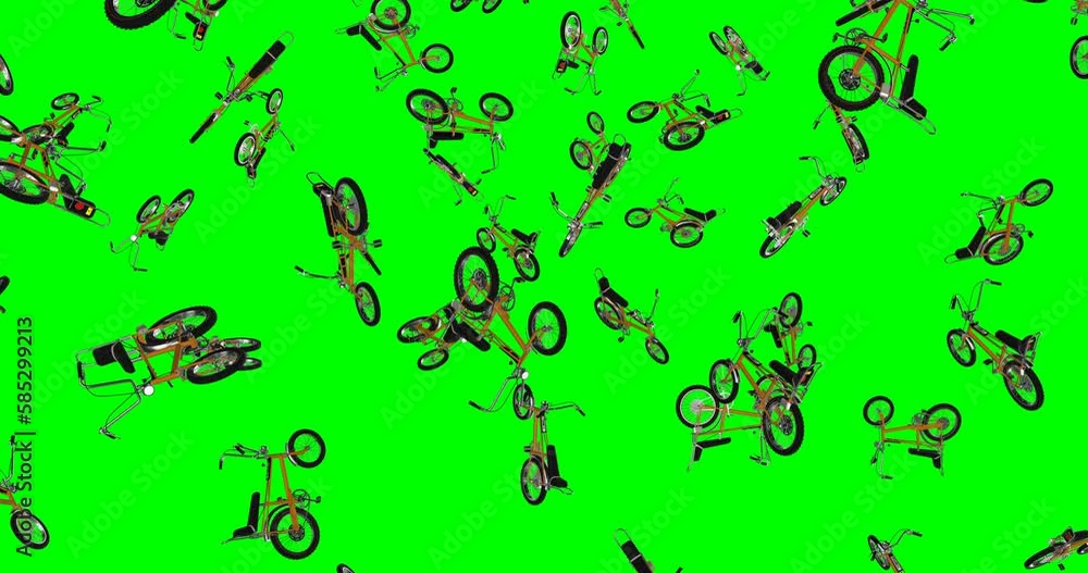 Yellow 70's Cross Bike falling slow motion Yellow 70's Cross Bike falling slow motion