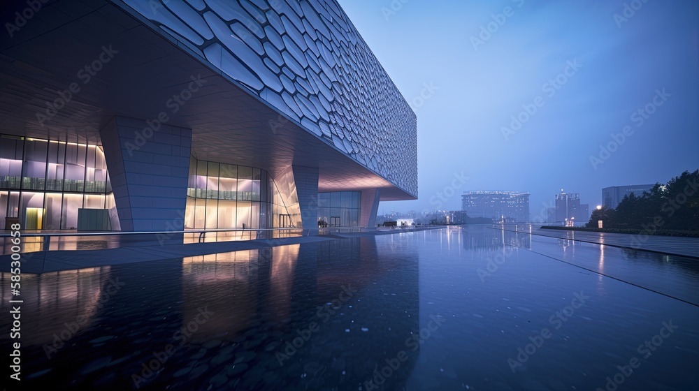 Exterior modern building Generative AI