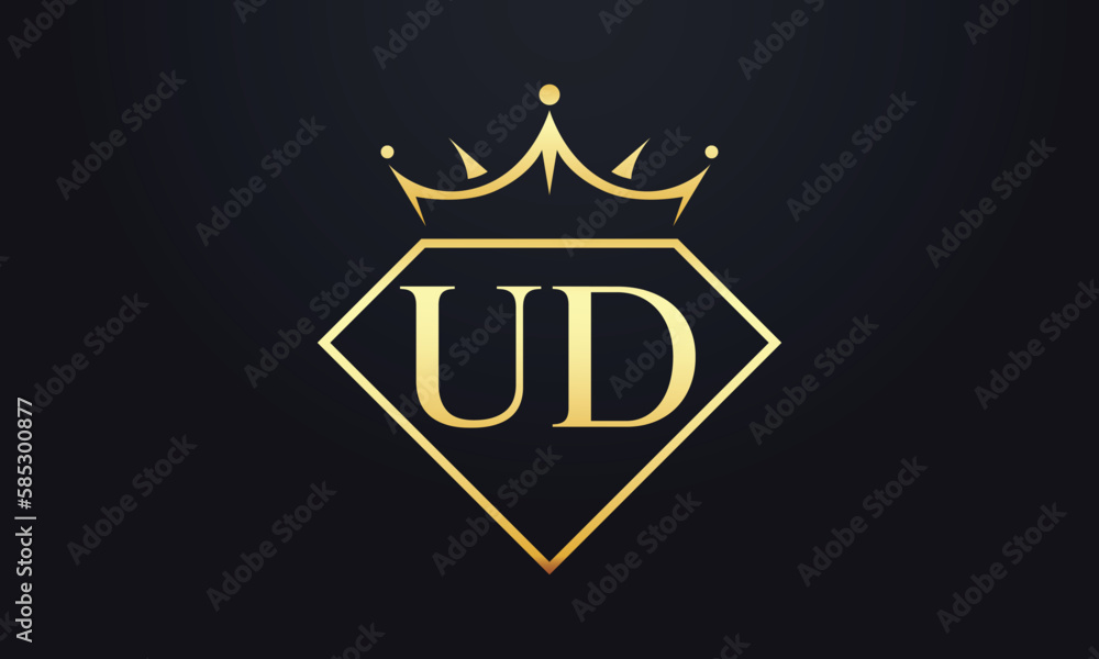 Diamond crown vector. Luxury queen logo for jewelry vector with letters Diamond crown vector. Luxury queen logo for jewelry vector with letters