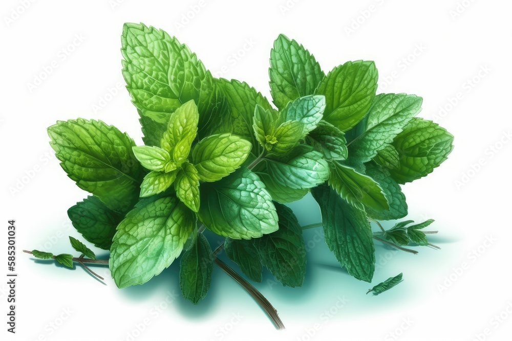 mint leaves isolated on white background mint leaves isolated on white background