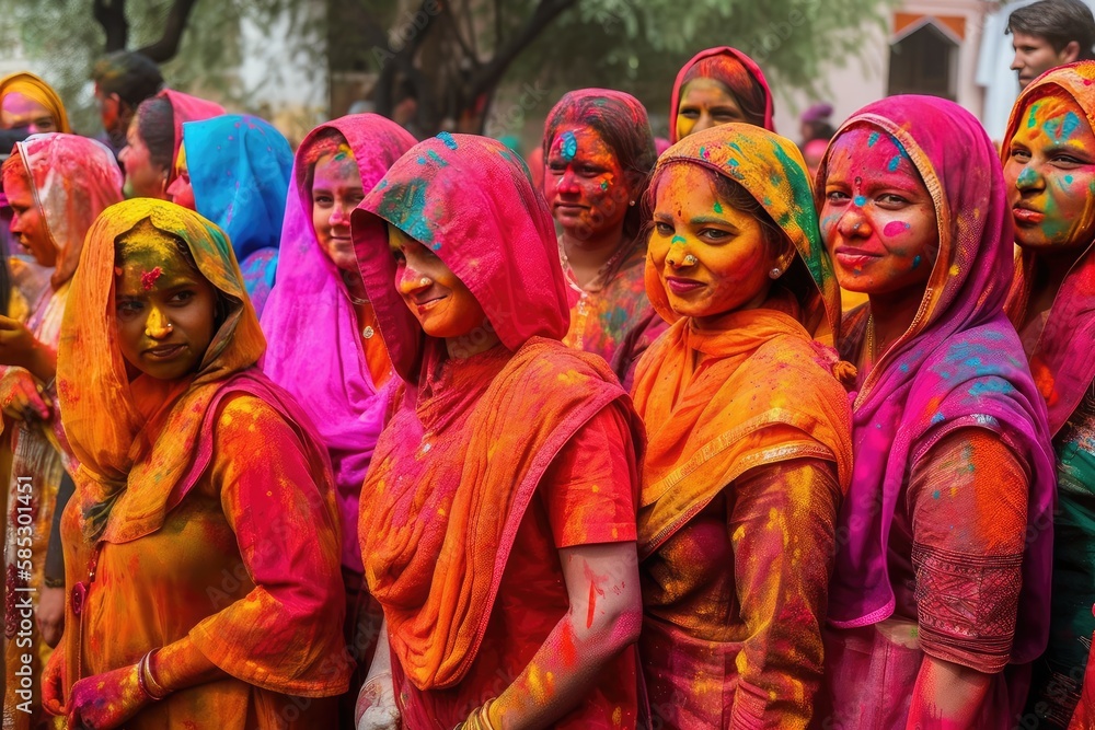 people Hodi colorful decoration festival. 