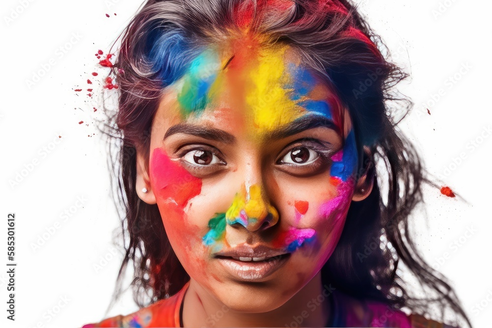 Hodi decoration festival. portrait of a person with painted face Hodi decoration festival. portrait of a person with painted face